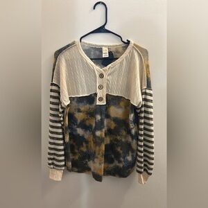 Multicolor Button-Up Sweater